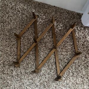 Vintage Wooden Expandable Peg Rack - Light Brown